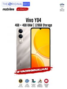 Vivo Y04 - 4GB RAM - 128GB Storage - PTA Approved - 1 Year Warranty - Gold - The Original Bro Mobiles - TOB40